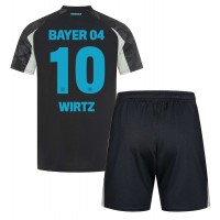 Camisa de Futebol Bayer Leverkusen Florian Wirtz #10 Equipamento Alternativo Infantil 2024-25 Manga Curta (+ Calças curtas)